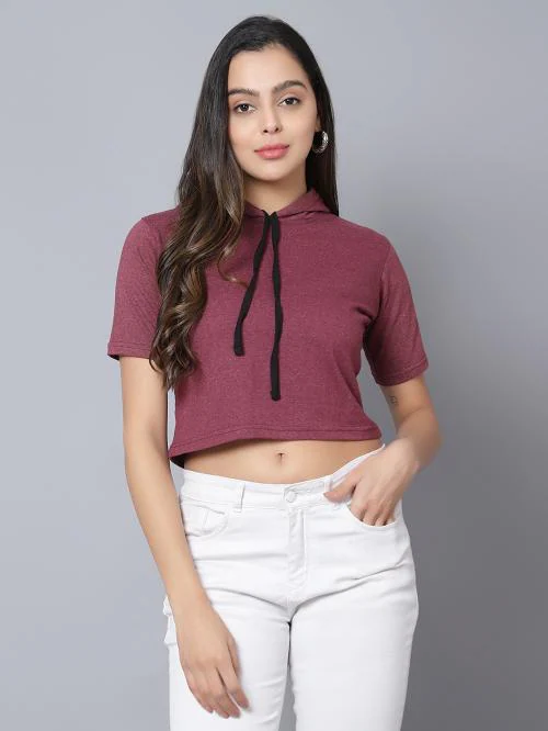 DIAZ Stylish Crop Tops for Women, Half Sleeves Crop Top, Cotton Crop t Shirts for Women & Girls, Women Crop Top T Shirt