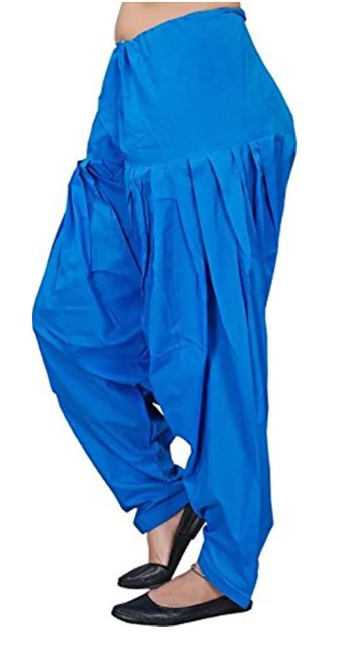 Imago Blue Cotton Patiala Salwar Pant For Women ( Free size Upto 48)