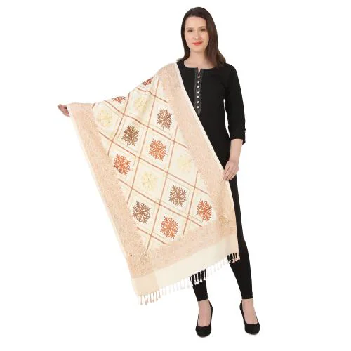 EVAZ Stylish Woolen Stoles For Women's -Off white