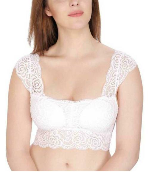 Ansh Fashion Wear Presents Women's Blouse - 80% Blended cotton and 20% polyester - Full Cup and Non Wired & Straps - Stretchable Belt and Strapless - Lace Work
