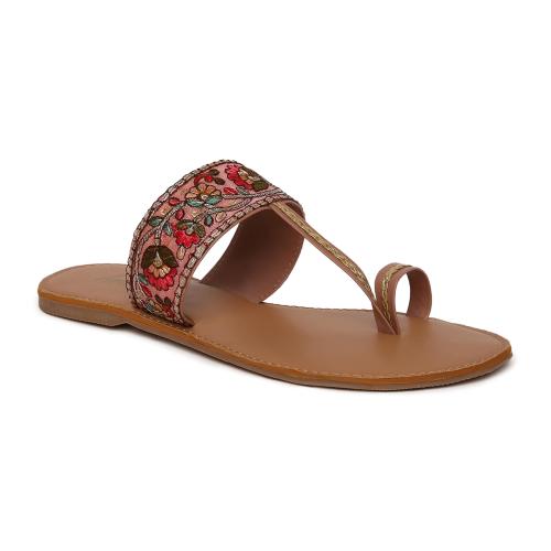 Araish Women Flat Sandals | Lightweight | Comfortable | All-time wear|AR-1018/PEACH