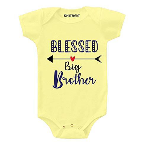 KNITROOT Baby Boy Yellow Cotton Romper