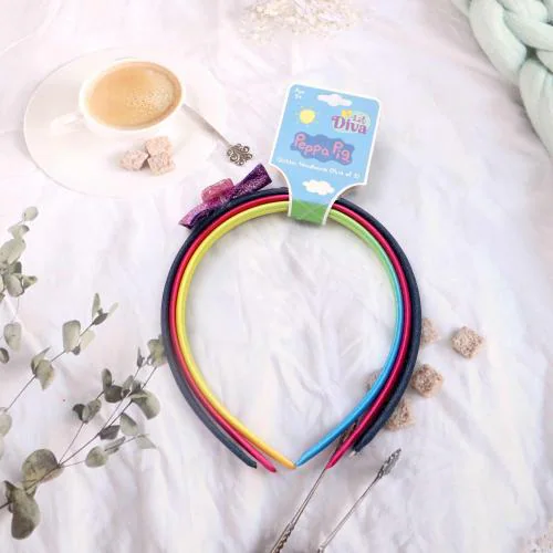 Li'l Diva Peppa Pig Glitter Headbands Pack of 3