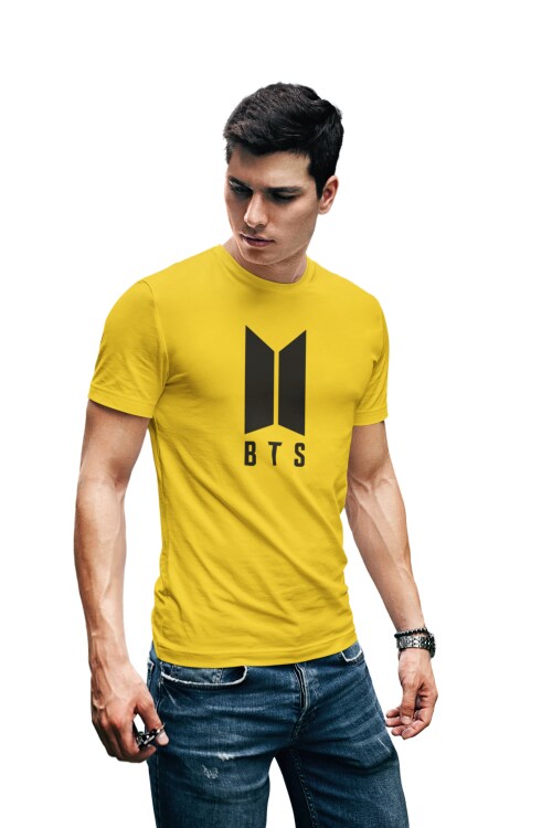Yellow - Small BTS T shirt For Men TeesTheDay