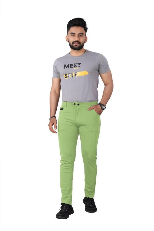 KaBaaT Men Pista Lycra Casual Wear Pants (L)