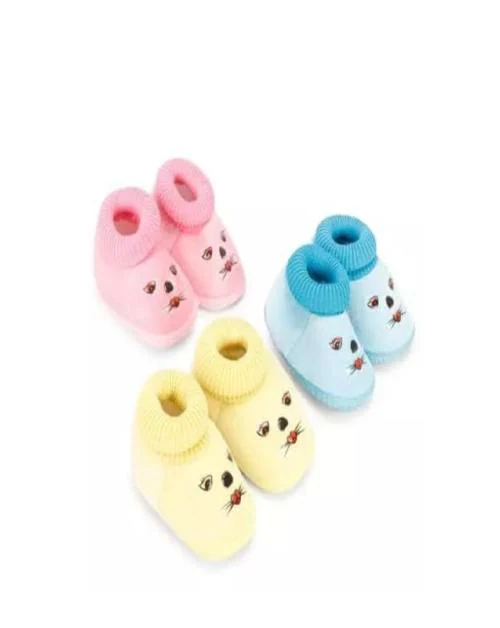 OutLife Collection Kids shoes/Kids Footwear/Baby shoes/Baby Booties/Booties/New Born Baby Shoes for baby boy and girl Pack of 3