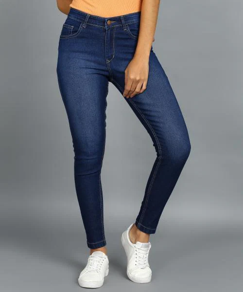 Buy Urbano Fashion Women's Dark Blue Skinny Fit Washed Jeans Online at ...