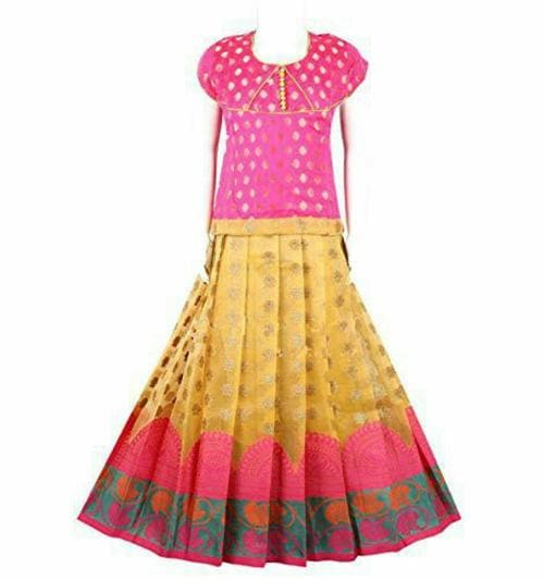 Shivangi Clothing Girls Pattu pavadai | Lehenga (16-17 Years)