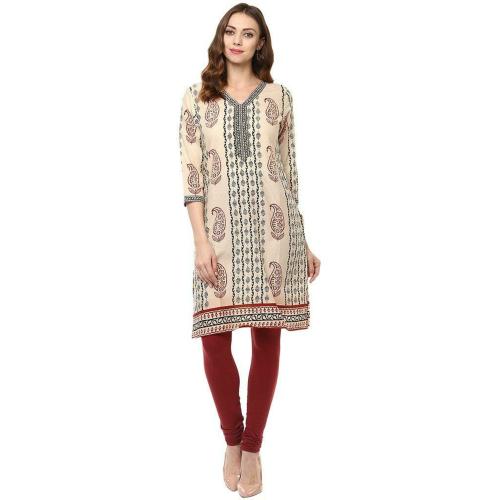 Arnav Apparel Women Pink Printed Cotton Kurta (M)