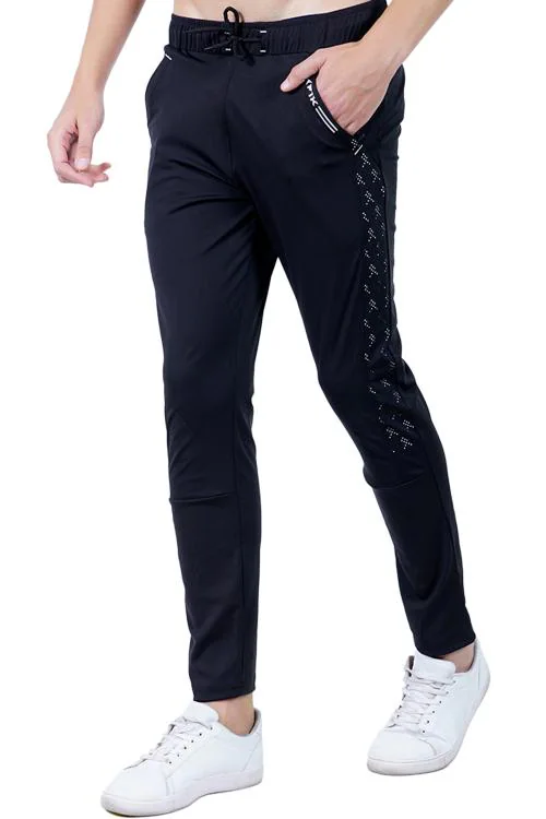 FIK Dry Fit Running & Gym Stretchable Navy Track Pants for Men