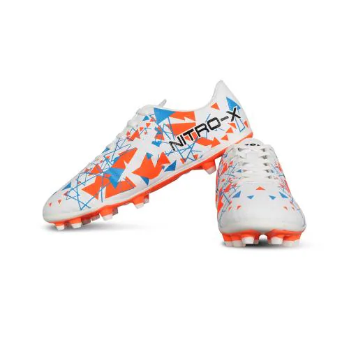 Vector X Nitro-X Football Shoes for Men (White-Orange)