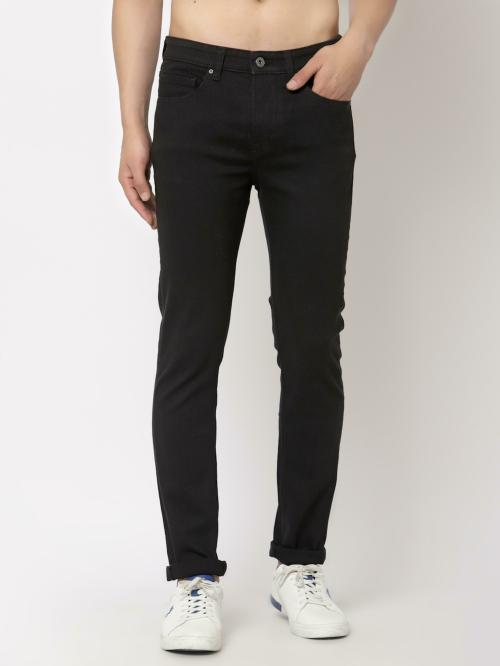 Red Tape Men Jet Black Skinny Jeans