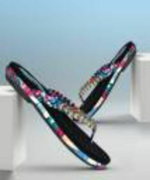 BLINDER Womens Blue Flats Slipper