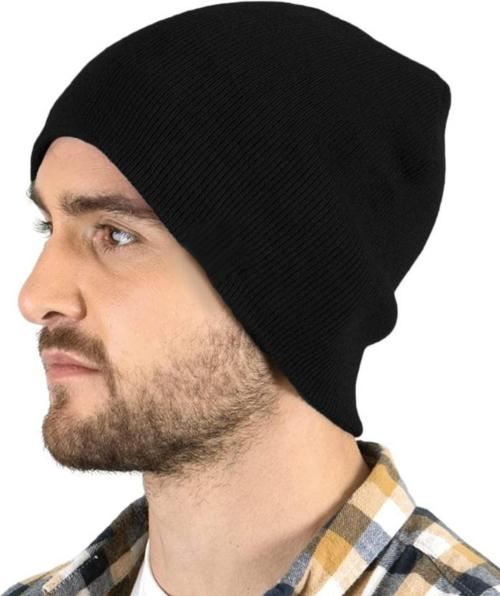 The Blazze Men Black Lycra Rib Beanie (Pack Of 1)