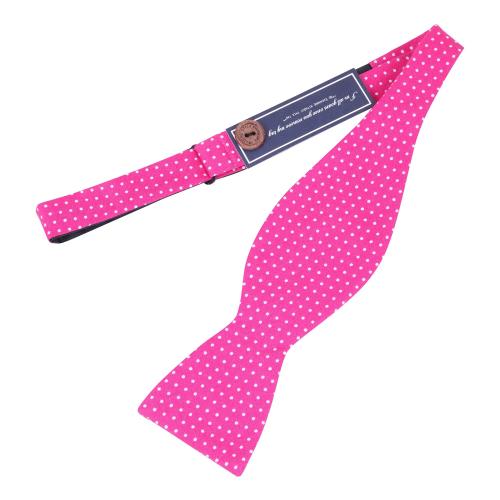 Peluche The Quirky Pink Polka - Self Tie Bow Tie For Men