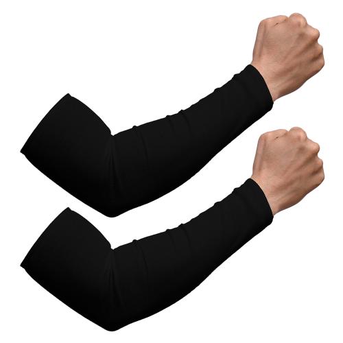 Kuber Industries Full Arm Sleeves | Cotton Summer Arm Sleeves | Protection From Sun Burns | Dust | Arm Sleeves For Women | Arm Sleeves For Men | 1 Pair | Black