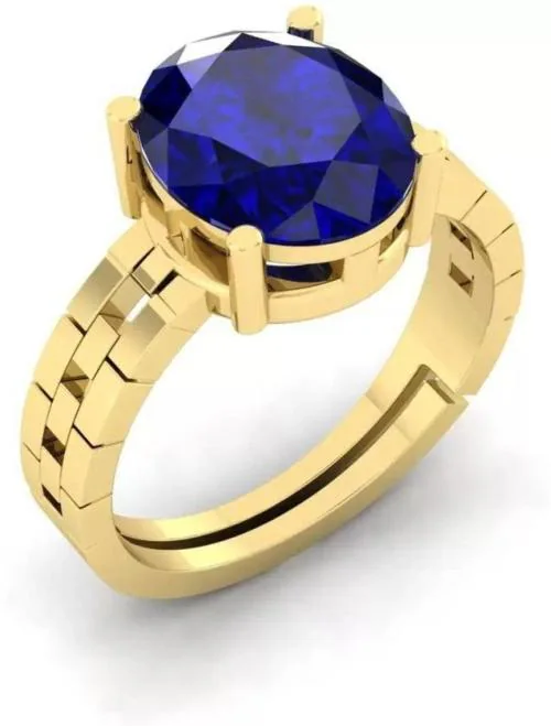 Chopra Gems & Jewellery Brass Original Blue Sapphire Stone (Men and Women) - Free size (Ring_Rc88)