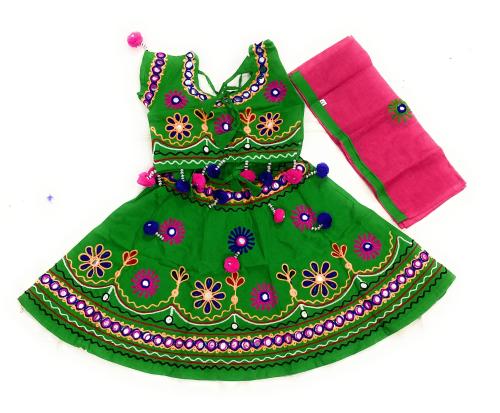 Spack Jerrow New Misri Embroidered Lehenga Choli Set for Baby Girls (Green_18-24 months)
