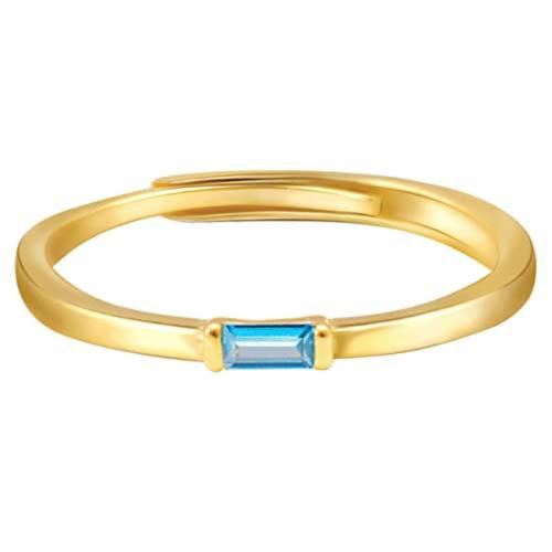 Giva Sterling Silver Adjustable Golden Blue Lagoon Ring