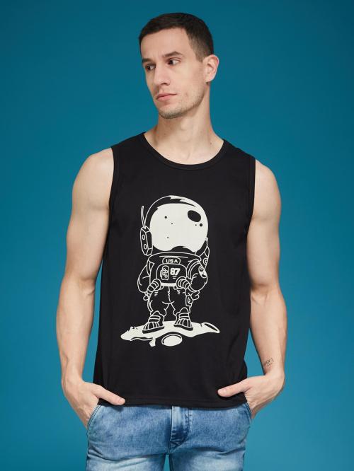 Smartees Men Black Gym Vest