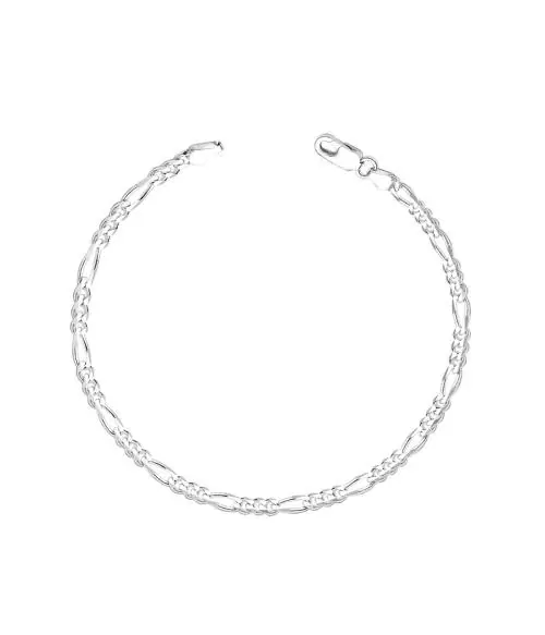 Hope Gems & Jewels 925 Sterling Silver Curb Figaro Bracelet (7 Gram)