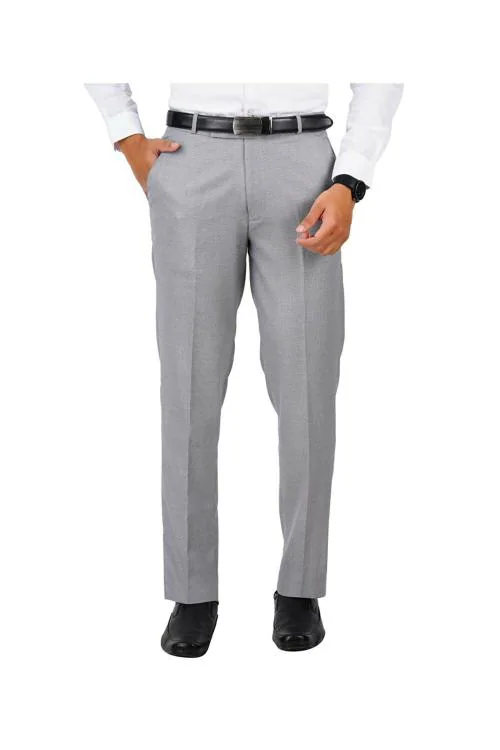 McHenry Men's Stretchable Self Design Formal Regular Fit Trousers
