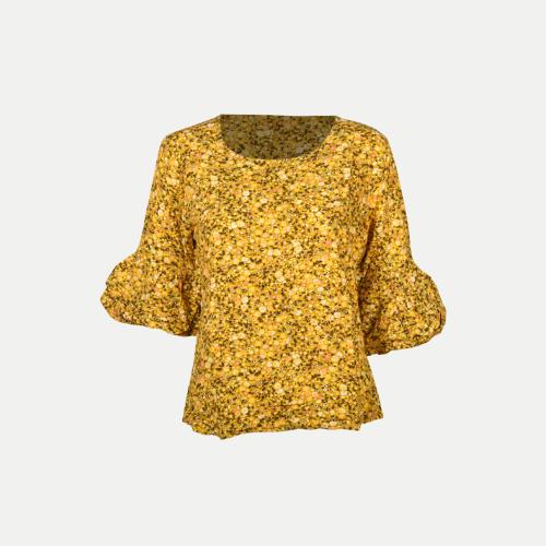 Rad Prix Women Yellow Floral Printed Tops
