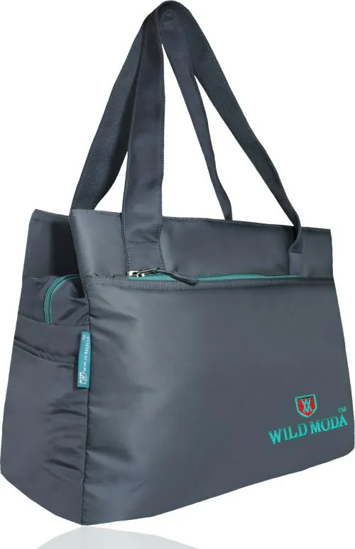 WILD MODA Women's Shoulder Bag (Grey and Turquoise)