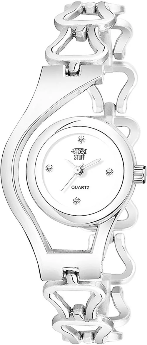 SWADESI STUFF Analogue White Dail Watch For Women- (CHAIN SILVER)