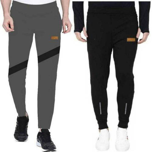 Buy Shopyholik Solid Lycra Blend Men Track Pants Combo pack of 2 Online