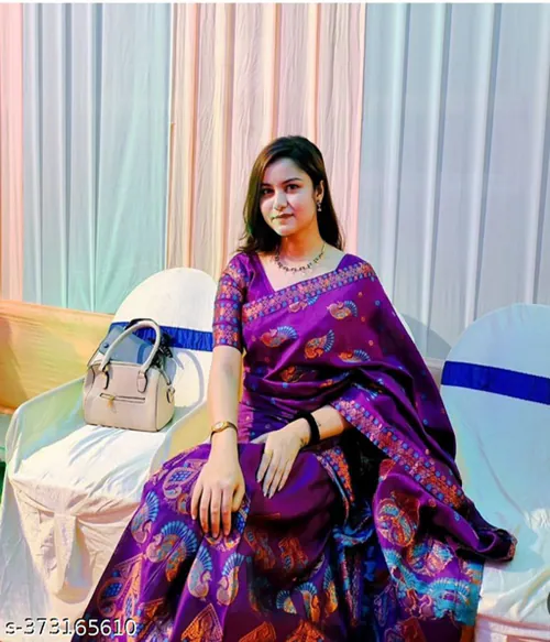 DIVINE FABRICS Soft Silk Mekhela Chador Assamese Saree Mekhala Sador ( This item is NOT a saree, It's Mekhela for Assamese people)