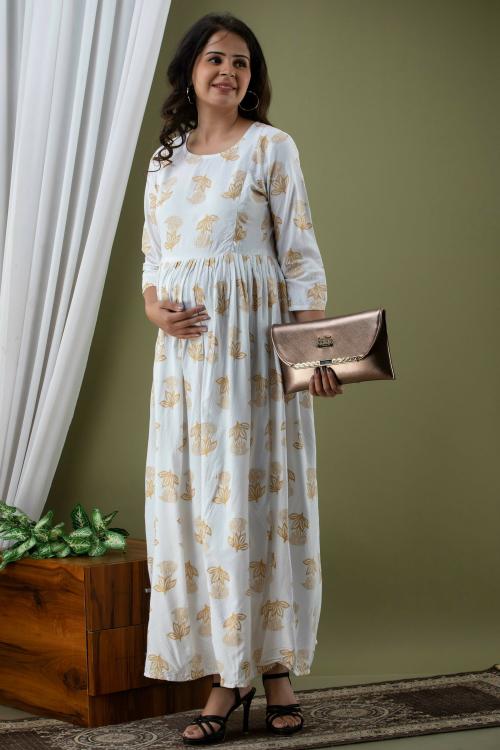Mialo fashion Women White Embellished Cotton Rayon Blend Kurta