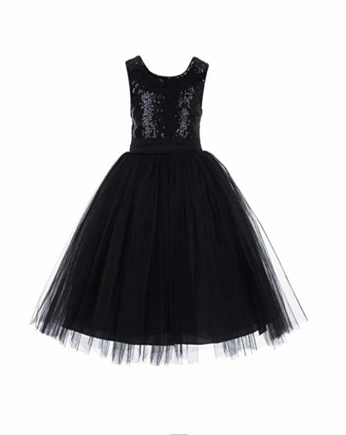 R Cube Girls Midi/Knee Length Festive/Wedding Black Dress