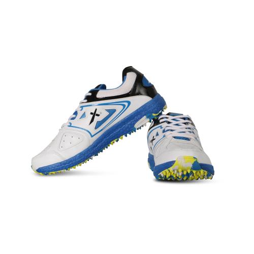 Vector X CKT-100 Cricket Shoes for Men's (White,Black,Blue)