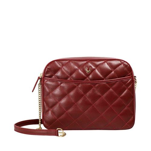 Hidesign Women MAroon Genuine Leather Sling Bag