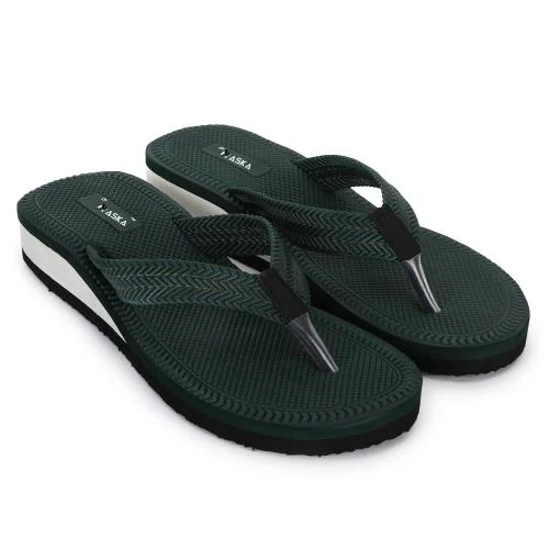 Aaska Slippers For Women Soft Casual Chappal Slippers Color Dark Green
