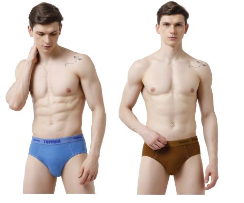 Rupa Topman Men Assorted Solid 100% Cotton Pack of 2 Briefs