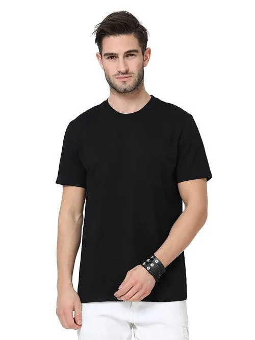Mens Black Plain T Shirt