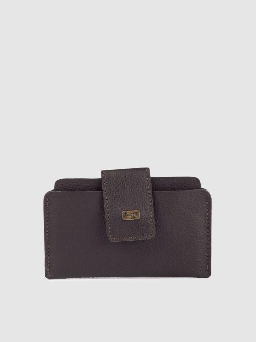 BAGGIT Men Brown Solid Polyurethane (PU) Card Holder