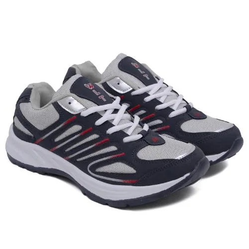 Asian Bullet Grey Blue Sports Shoes for Men