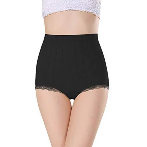 Orename Women'S High Waist Seamless Slimming Panties 360 Tummy Tucker(Free Size)(Black)