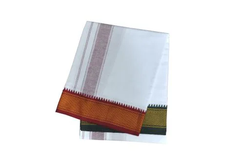 RETRO BRAND Pure Cotton white Lungi for Men ( 2.00 Meters )