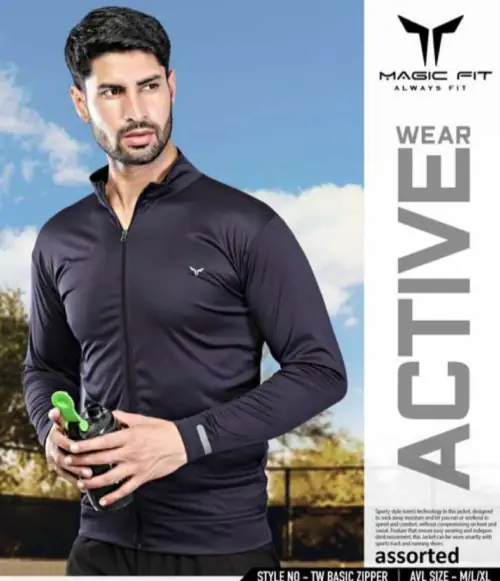 Mitansh Fashion House Men's Winter Wear Two Way Lycra Zipper | Size-M|Colour-Black|