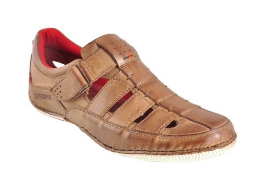 Buckaroo: HAYDEN FullGrain Natural Leather Brown Casual Closed Sandal For Mens