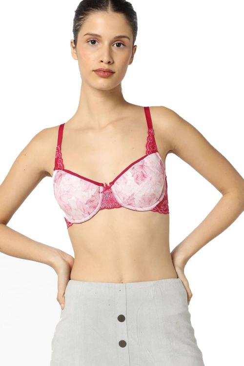 Inner Sense Organic Cotton Antimicrobial Underwired Lightly Padded Lace Bra