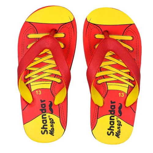 Polita Kids Red Flip Flops Slipper (1 Kids Uk)