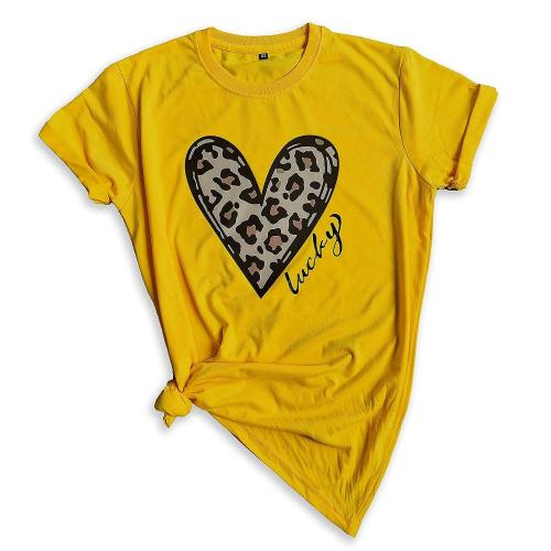 Women Yellow Printed Single T-shirt (M)