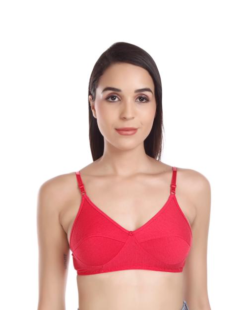 Buy LooksOMG's Cotton Lycra Sports bra in Gajri Color Online at Best