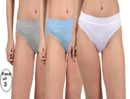 Glus Women Cotton Pack of 3 Plus Size ( Large to 6XL)Assorted Colour High Waist Panties ,Pack of 3