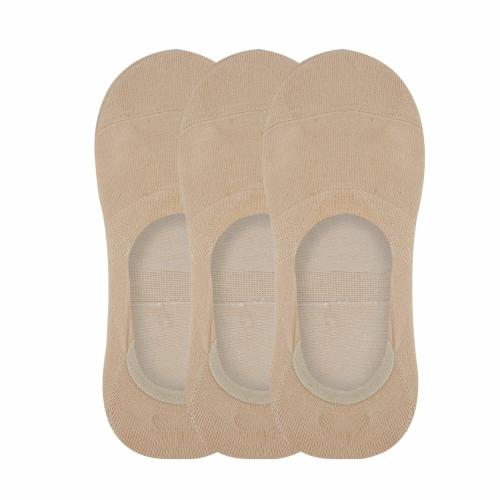 NEXT2SKIN Women's Cotton Hidden Loafer No Show Invisible Liner Socks - Pack of 3 Pairs (Skin:Skin:Skin)